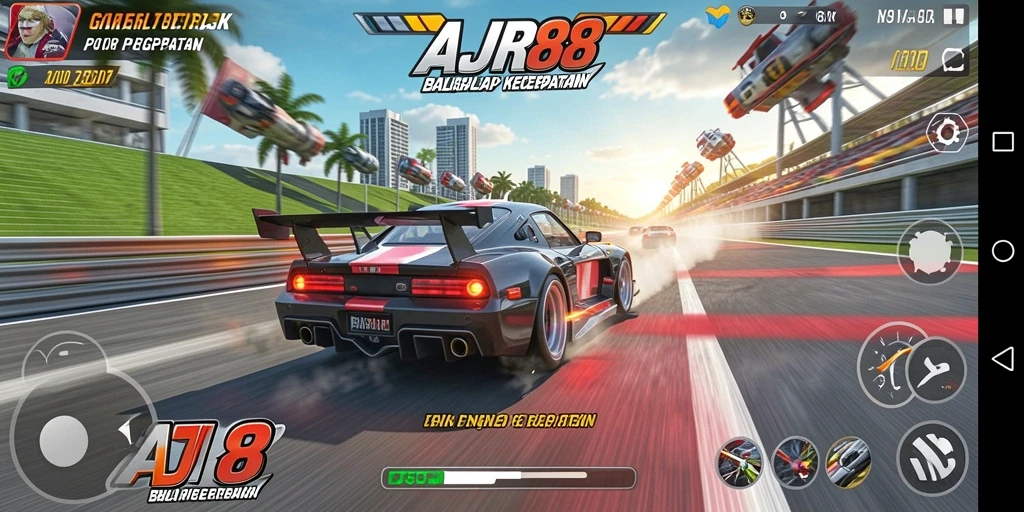 Tampilan gameplay seru dalam AJR88 yang penuh kecepatan.