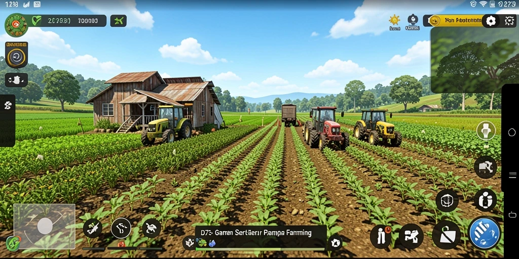 Menampilkan gameplay menarik dengan suasana pertanian yang cerah.