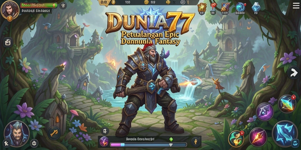 Gameplay DUNIA77 dengan pertempuran seru dan grafis menawan.