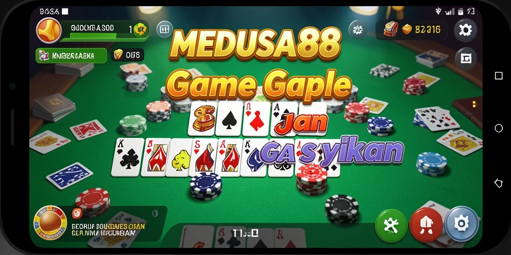 Tampilan gameplay Gaple yang seru dan interaktif di MEDUSA88.