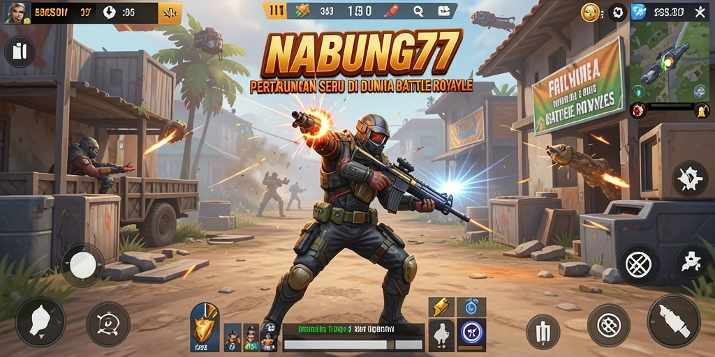 Tangkapan layar gameplay NABUNG77 dalam aksi Battle Royale.