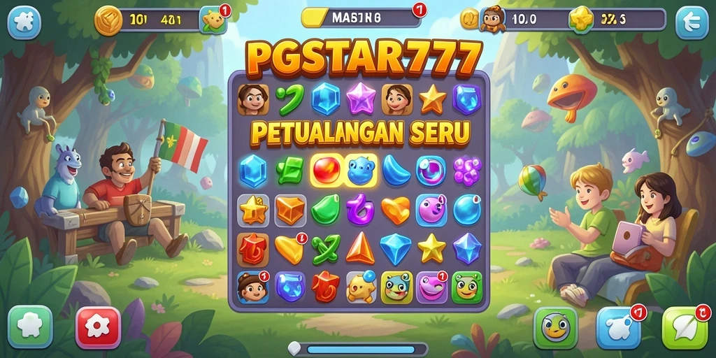 Tampilan grafis PGSTAR777 dengan gameplay Match-3 yang menakjubkan.