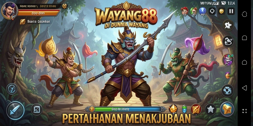 Tangkapan layar gameplay <strong>WAYANG88</strong> yang menunjukkan pertahanan menawan.